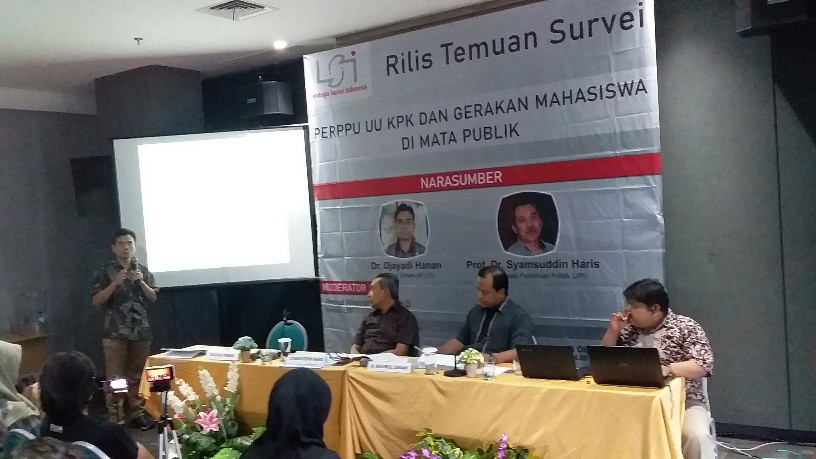 Survey LSI : 70,9 Persen Publik Setuju UU KPK Melemahkan KPK