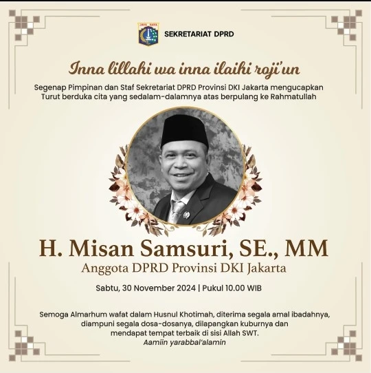 Politisi Partai Demokrat Misan Samsuri Meninggal Dunia, Ini Kata Ketua DPRD DKI Khoirudin