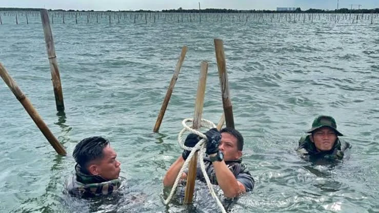 Sisa Pagar Laut Sepanjang 1 Kilometer di Desa Kohod Dibongkar