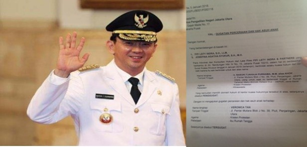 Beredar Surat Basuki Tjahaja Purnama alias Ahok Gugat Cerai Veronica Tan