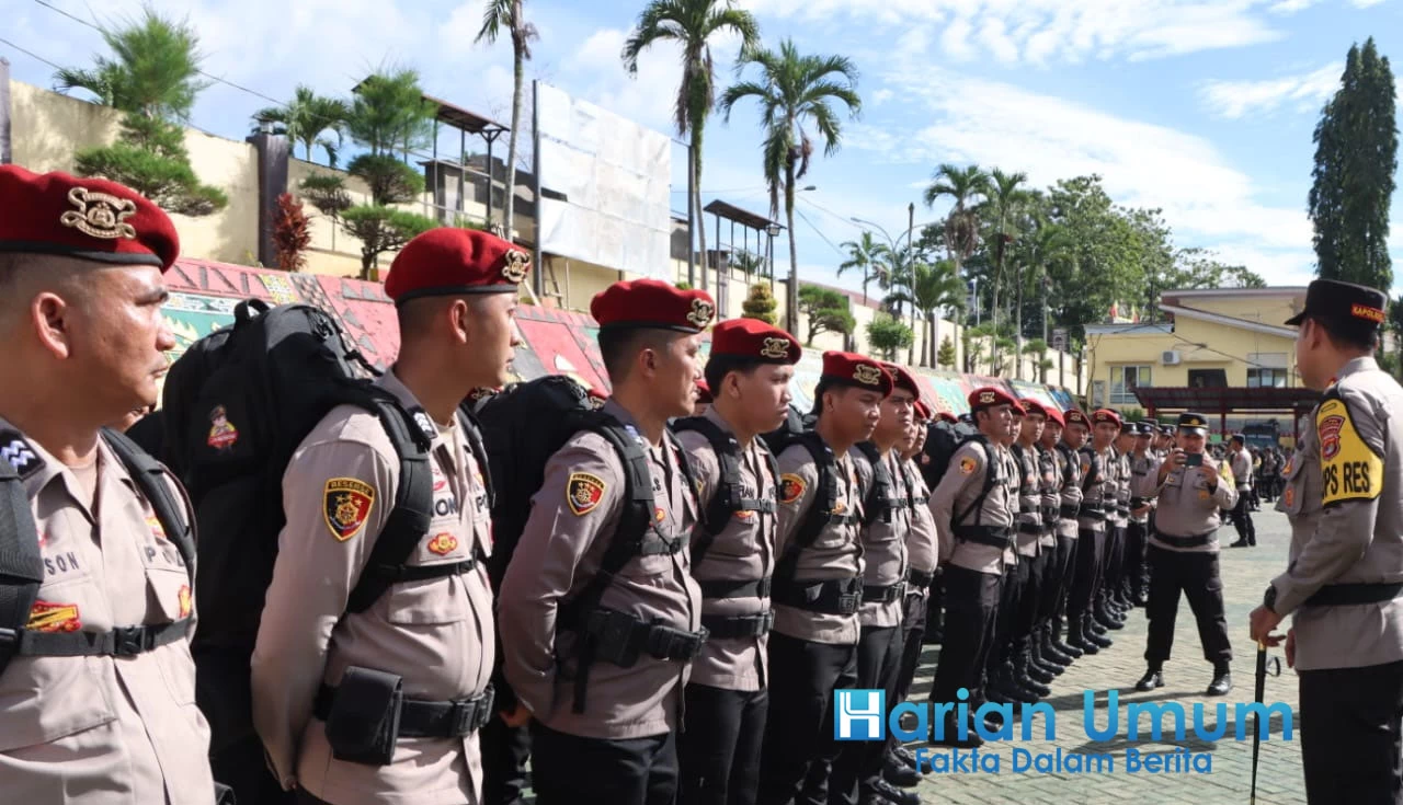 Jelang Pemilu 2024, Kapolres Tanggamus Periksa Seluruh Personel Pengamanan TPS
