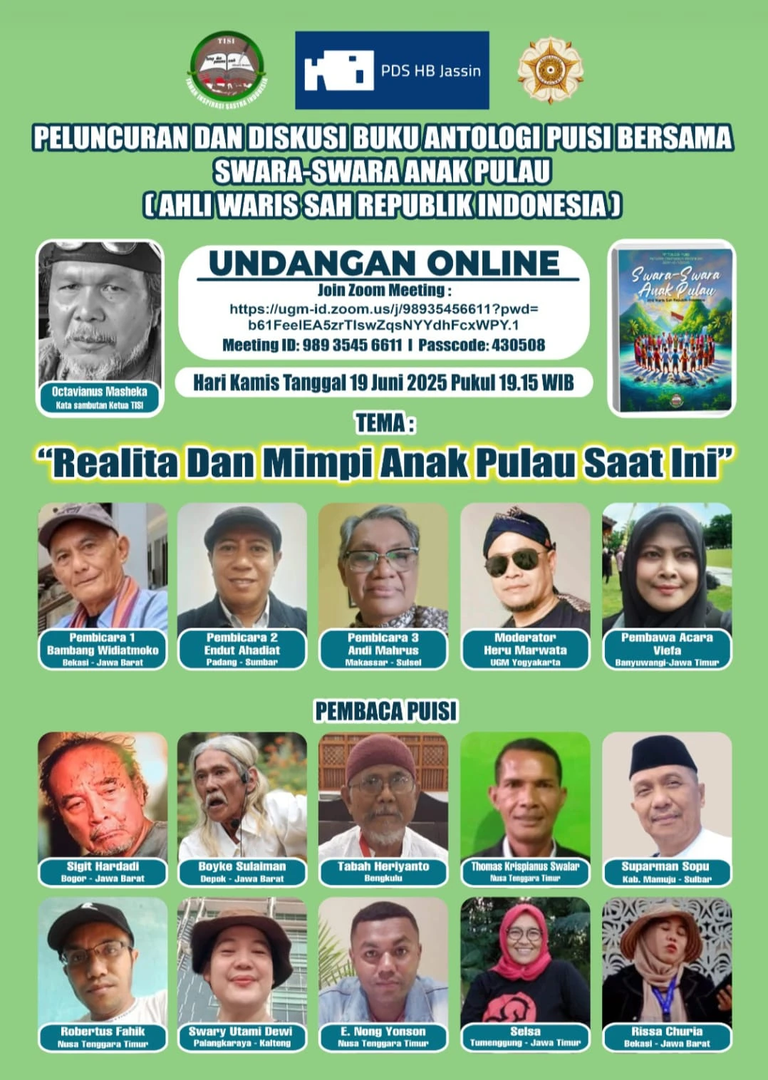 TISI akan Menggemakan Sastra Anak Pulau dan Suara Ibu di PDS.HB.Jassin